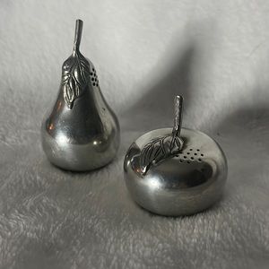 Vintage  pewter salt and pepper shakers